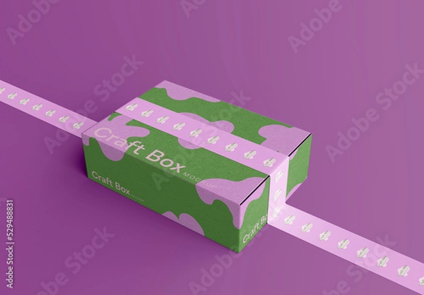 Fototapeta Pudełko dostaw 3D z makietą