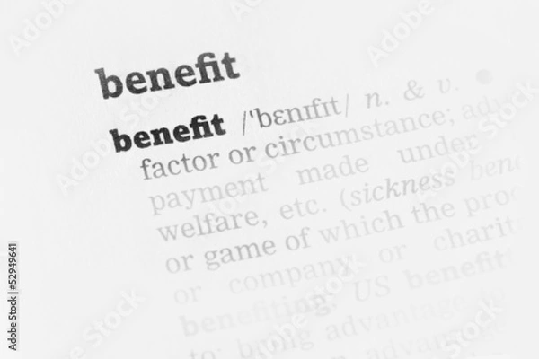Fototapeta Benefit  Dictionary Definition