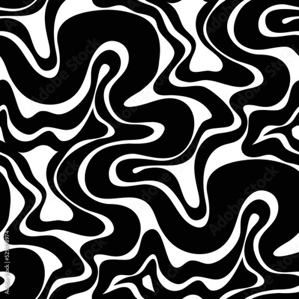 Fototapeta Abstract black and white seamless pattern