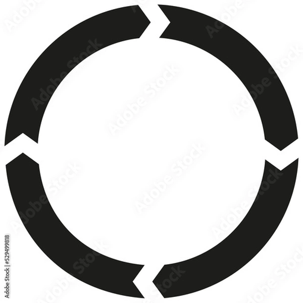 Obraz Isolated icon of circular flow with four process steps. Concept of process and workflow.