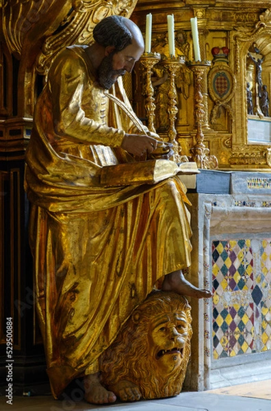 Obraz Evangelist Markus im Hochaltar, 1632, von Michael Hönel, Goldfassung 1654 von Johann Seitlinger, Dom zu Gurk, Kärnten