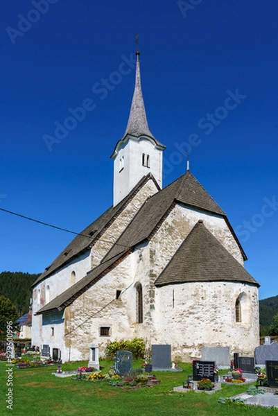 Obraz Pfarrkirche St. Ägydius, 12./13. Jhdt., Zweinitz, Kärnten