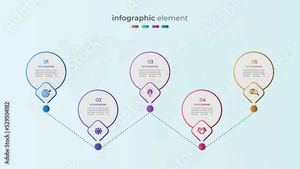 Obraz 	
Modern five option circular business infographic design