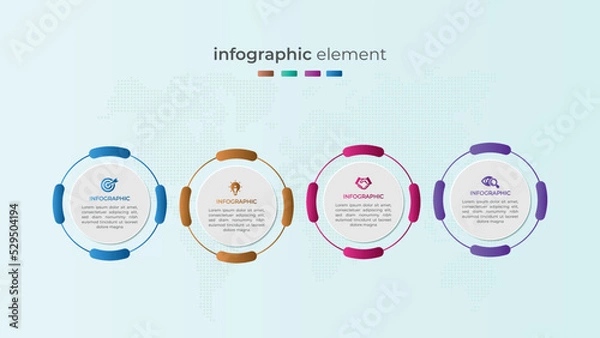 Obraz Modern four step circular business infographic design