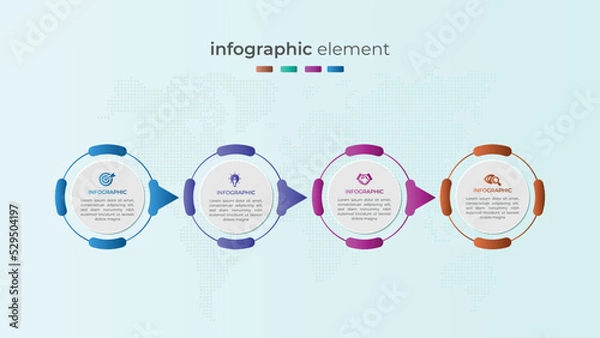 Obraz 	
Modern four step circular business infographic design