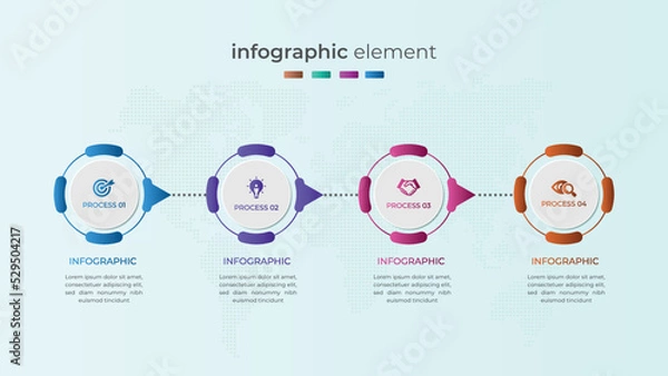 Obraz Modern four step circular business infographic design
