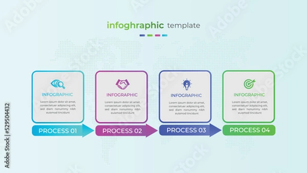 Fototapeta Modern gradient four step business infographic element