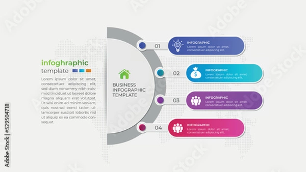Obraz Four step gradient modern business infographic diagram