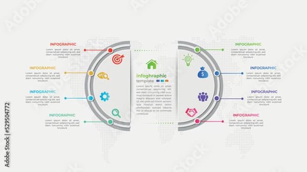 Obraz Creative business infographic with eight option