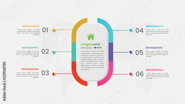 Obraz 	
Creative business infographic with six option