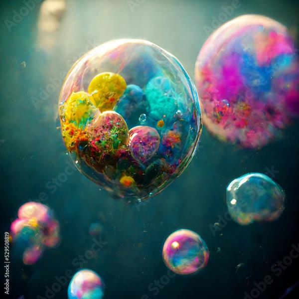 Fototapeta color pigments in bubbles