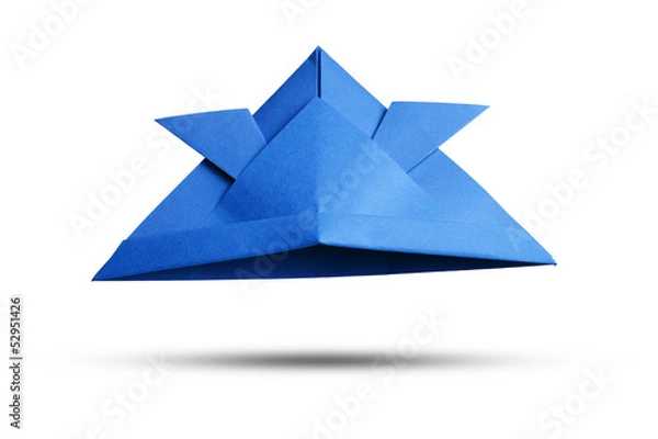Obraz Origami, Samuraihelm, Blau