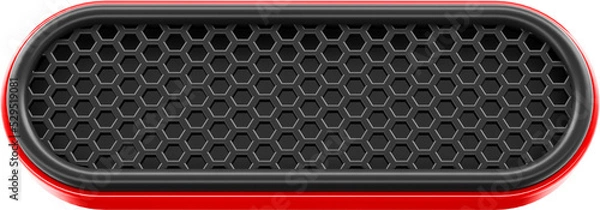 Obraz Rectangular frame with grid in red and black 3d render