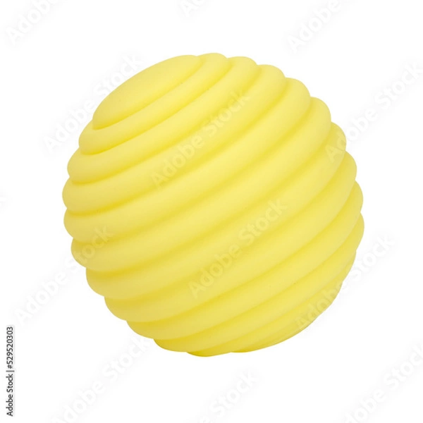 Obraz Ribbed form silicone rubber ball wavy isolated on the white background