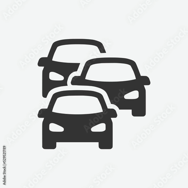 Fototapeta Traffic jam icon. Traffic road icon symbol. Traffic jam vector illustration on isolated background