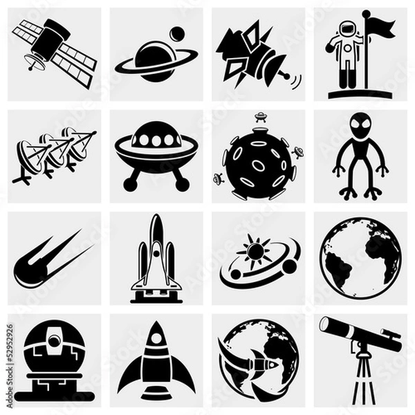 Fototapeta Space vector icon set