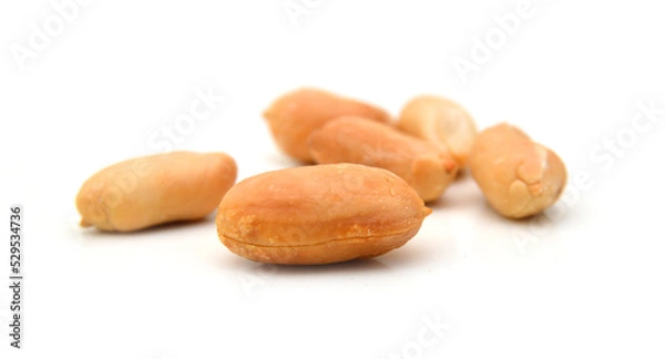 Fototapeta Processed peanuts isolated on white background