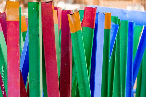 Obraz colored metallic sticks with different shapes