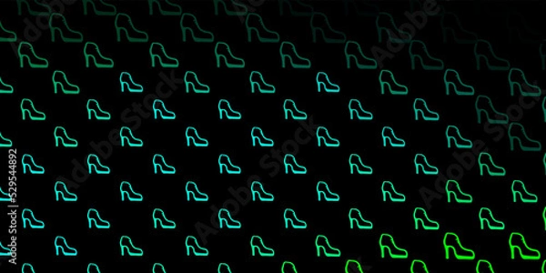 Fototapeta Dark green vector backdrop with woman's power symbols.