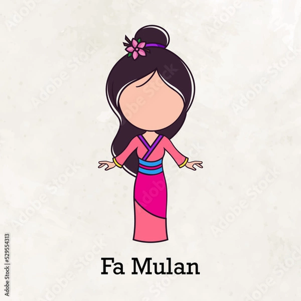 Obraz Cute faceless princess character vector