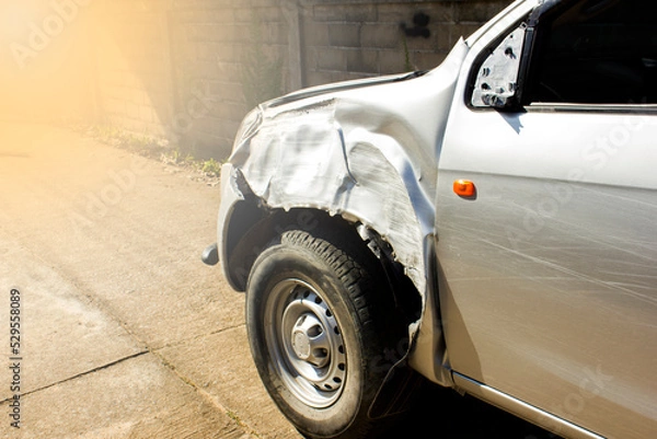 Fototapeta Damaged car.