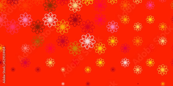 Fototapeta Light Pink, Yellow vector texture with wry lines.