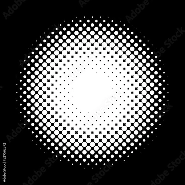 Obraz Circle halftone element. Polka dots fade circle dots gradient background. Dotted Gradient Halftone Round. Trendy vector design element