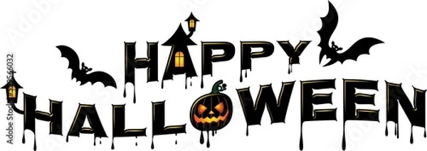 Fototapeta halloween trick or treat typography fonts png file for decoration