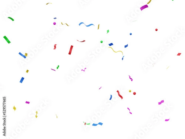 Fototapeta 3D rendered colorful confetti with fun color