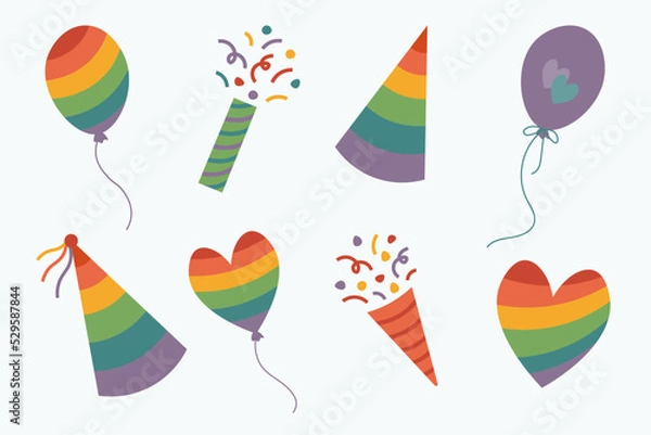 Obraz Set of colorful party decorations
