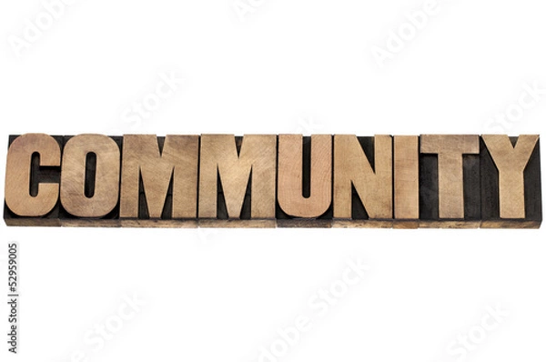 Fototapeta community in wood type