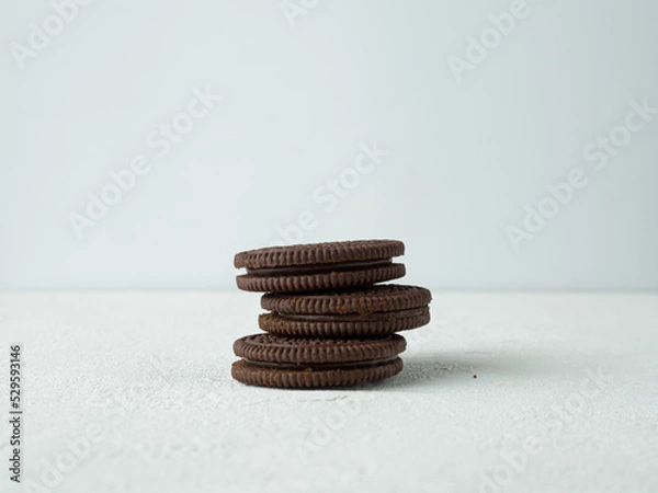 Obraz Cookies on white background.