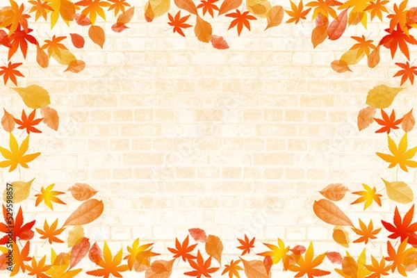 Obraz 落ち葉のバックグラウンド、秋のイメージ