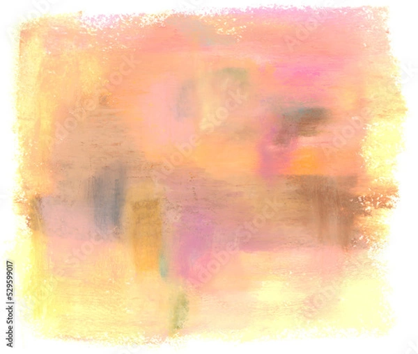 Obraz ベージュ、ピンク、ゴールドのオイルパステル画の背景テクスチャー