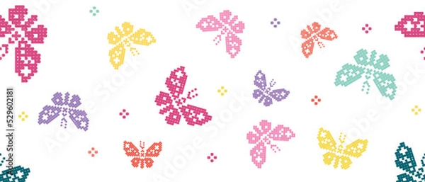 Fototapeta butterfly Seamless pattern. isolated background Vector illustration