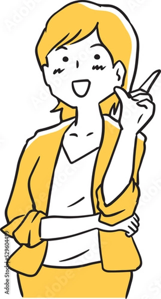 Fototapeta 笑顔で説明するキャリアウーマン