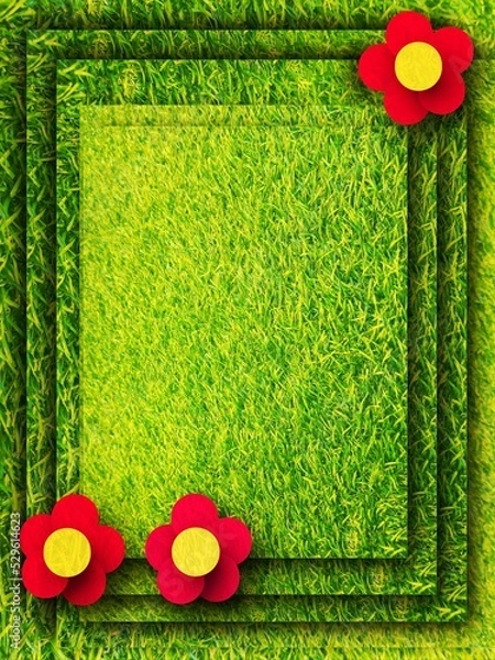 Fototapeta red flower frame