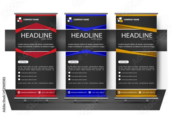Fototapeta roll banner, banner design vector with folds abstract decoration