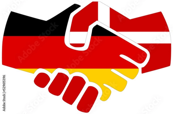 Obraz Germany - Denmark handshake