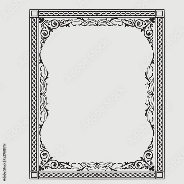 Fototapeta Frame, in the style of an ornament, Vector illustration eps 10, Art.