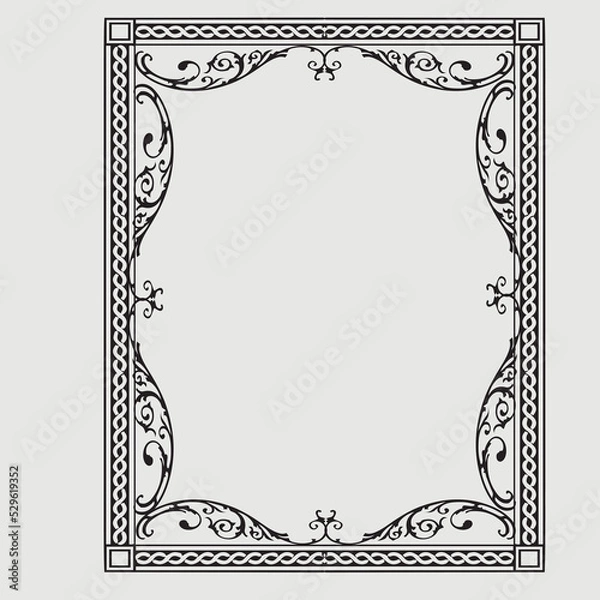 Fototapeta Frame, in the style of an ornament, Vector illustration eps 10, Art.