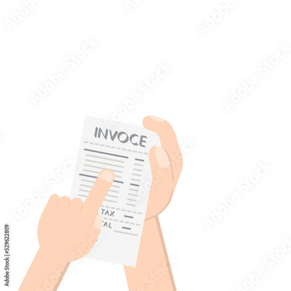 Fototapeta Hand Holding Invoice Billing Document