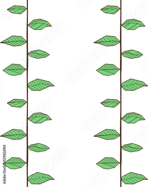 Fototapeta Seamless pattern with Colored hand drawind geometrical leaves. Textile vector print