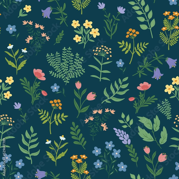 Fototapeta Mille fleurs seamless pattern. Great design for any purposes.