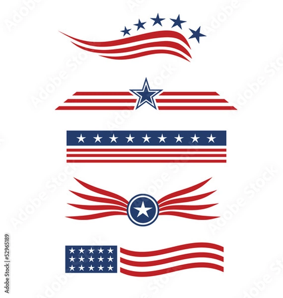 Obraz Elementy projektu logo gwiazda flaga USA