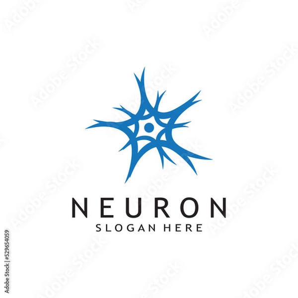 Obraz nerve cell logo or neuron logo with vector template