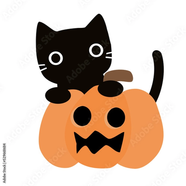 Obraz halloween cat with pumpkin