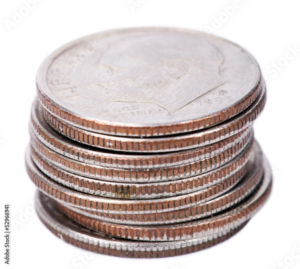 Obraz isolated US Dime Stack