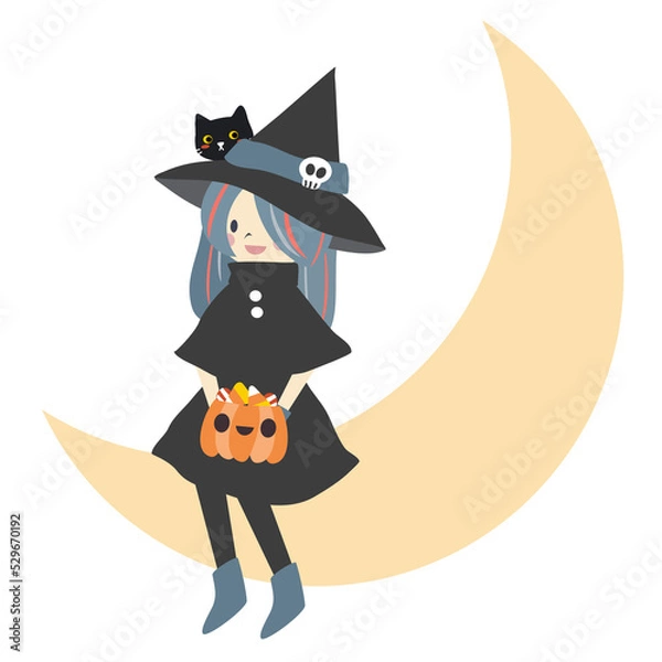 Obraz halloween witch with pumpkin