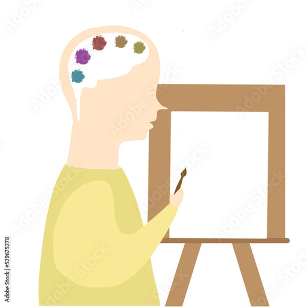 Obraz Artista al lavoro su un quadro